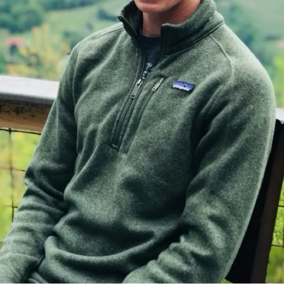 Patagonia Men’s Better Sweater 1/4 Zip Fleece Jacket Industrial Green Size Large - Picture 1 of 6